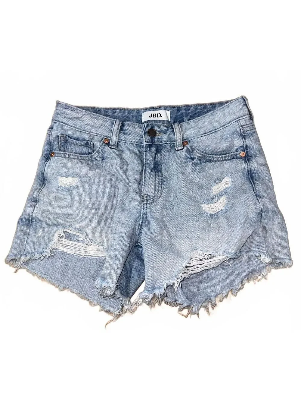JBD Just Black Denim Distressed Light Wash Denim Shorts XS